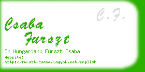 csaba furszt business card